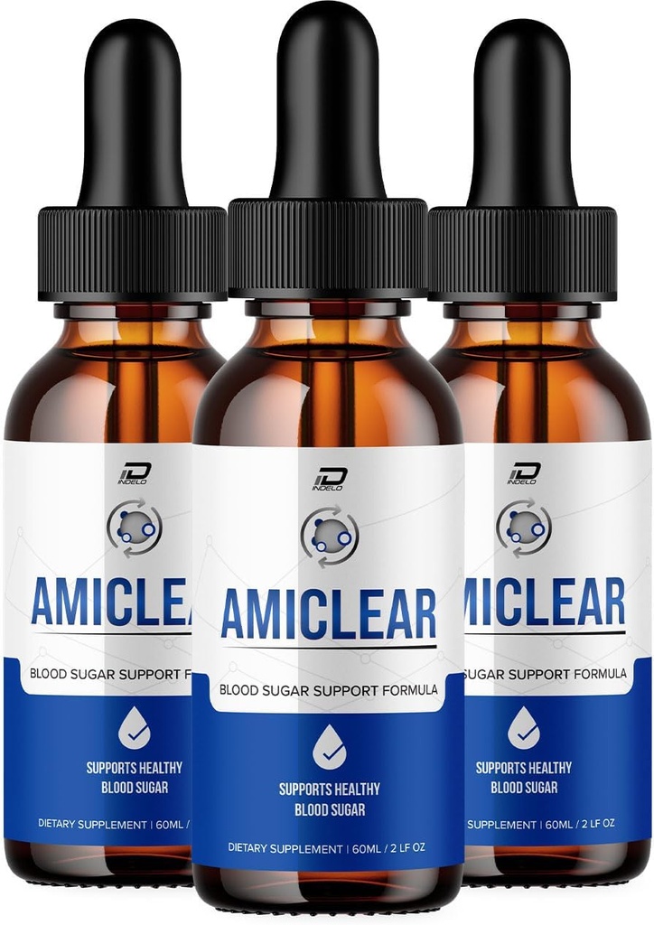 Amiclear Drops Healthy Formula - Dietary Additional Drops - Extra Strength Amiclear Lips, Graines de raisin, Amiclear Drops Reviews (3 Pack - 180 ML)