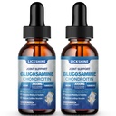 2 Pack Glucosamine Chondroitin MSM Liquid Drops - Extra Strength Joint Support Supplement for Adults with Quercetin Boswelia, Bromelain, Hyaluronic Acid, Antioxidant Immune Support (4 Fl oz)