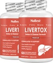 LiverTox - Formule avancée de désintoxication et de nettoyage du foie - Le soutien du foie à base de plantes avec le chardon de lait, le curcuma, l'artichaut, le dandelion, la betterave et le zinc aide la fonction hépatique et la digestion