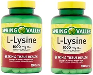 Spring Valley - L-Lysine 1000 mg, 100 comprimés (paquet de 2)
