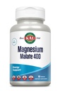 Malate de magnésium KAL 400mg, supplément de magnésium chélaté avec acide malique, soutien de l'énergie saine et de la fonction musculaire, absorption accrue, végétalien, non-OGM, 45 portions, 90 onglets veg