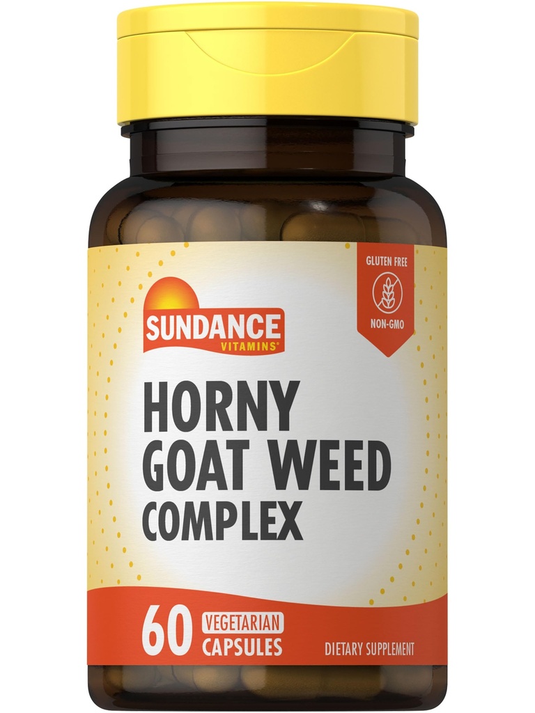 Sundance Horny Goat Weed Complex, 60 capsules avec Maca, Tribulus Terrestris et L-Arginine.