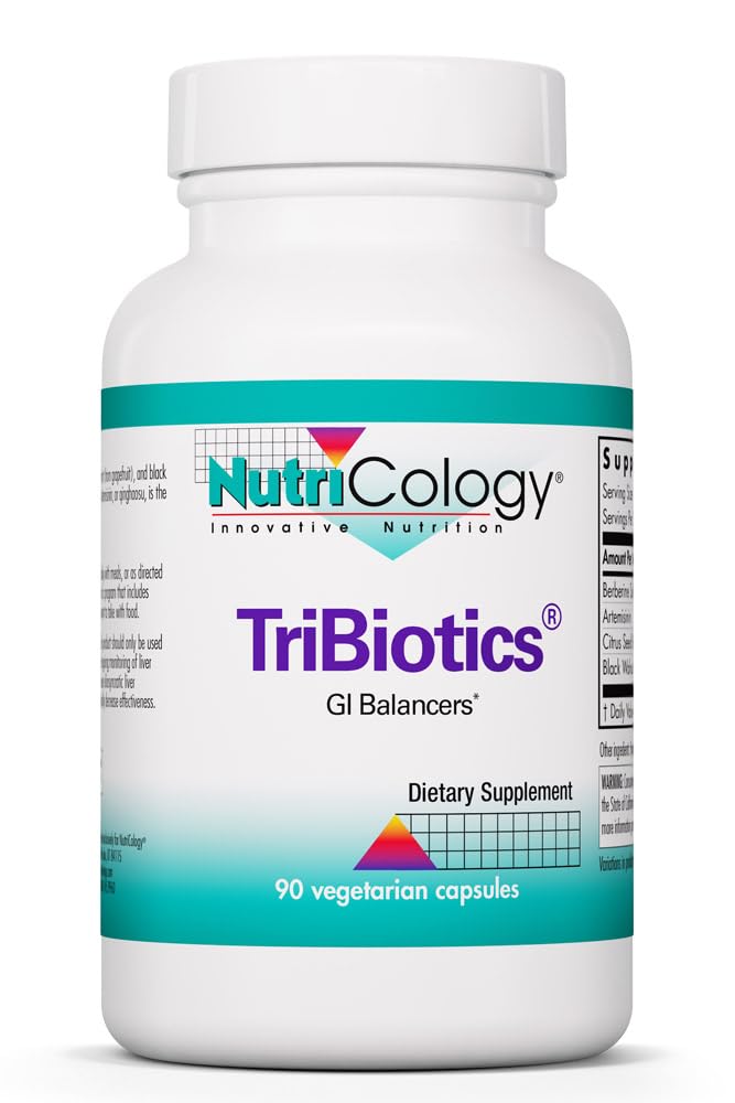 Nutricologie Tribiotiques - GIG Balancers, Gut Health, Sulfate de berbère, Extrait de graines d'agrumes, Noyer noir, Capsules végétariennes - 90 Compte