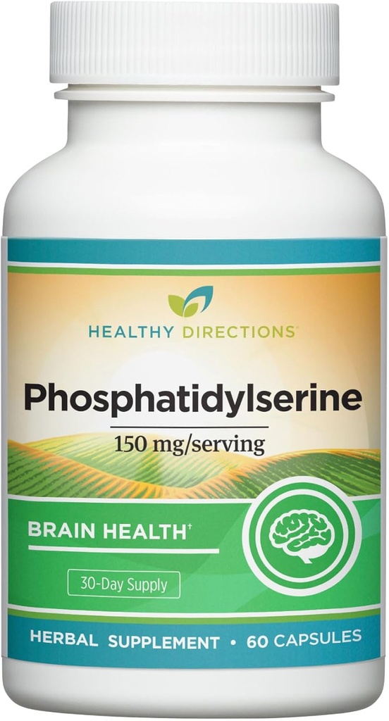 Indications Santé Supplément de Phosphatidylsérine – 150 mg/Serveur, 60 capsules véganes pour la santé cognitive, la fonction cérébrale et la mémoire saine (30 jours)