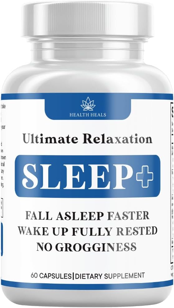 Aide à la relaxation pour le sommeil, formation naturelle non-habitante, supplément pour le sommeil développé pour soutenir un sommeil plus long et mieux, Camomille, Magnésium, Mélatonine, Ashwagandha, GABA, sans médicaments (60 comte)