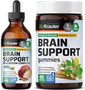 BIO KRAUTER Soutien Cerveau 60 Gummies & Soutien Cerveau Teinture de Champignon 4 Fl. Oz.