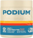 Podium Nutrition Formation Sel + électrolytes Poudre, pêches et crème, hydratation post-entraînement et soutien de récupération musculaire, boisson électrolytique, magnésium, potassium, sel de calcium et de sodium, 30 portions