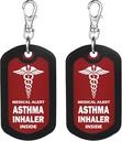 mnmoom 2pcs Inhalateur d'asthme à l'intérieur Tag-Red Alerte médicale