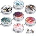 7PCS Boîte à pilules ronde cas, ULENDIS 3 Compartiment Portable Pillet de voyage mignon cas de médecine tablette vitaminique Organisateur, peinture décorative médicaments récipient de stockage pour la poche de Purse cadeau de voyage