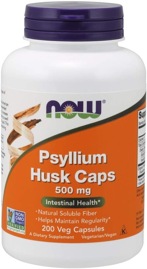 Psyllium Husk 500mg, 200 Capsules (paquet de 3)