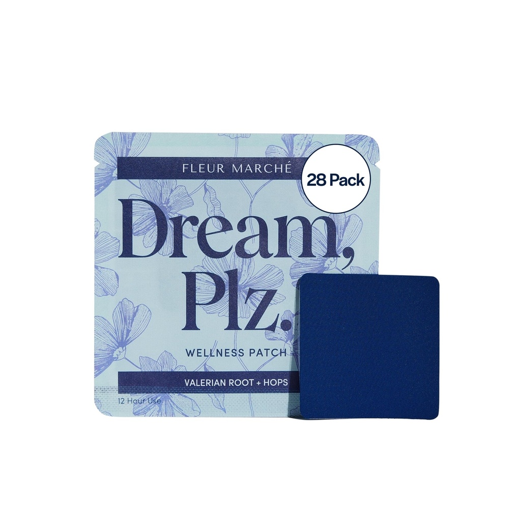 Fleur Marche Dream, Plz Botanical Sleep Patch - Better ZZZ's with Valerian Root, L-Theanine, Lavender Oil & Hops - Sédatif Naturel - Très Biodisponible - 28 Patches