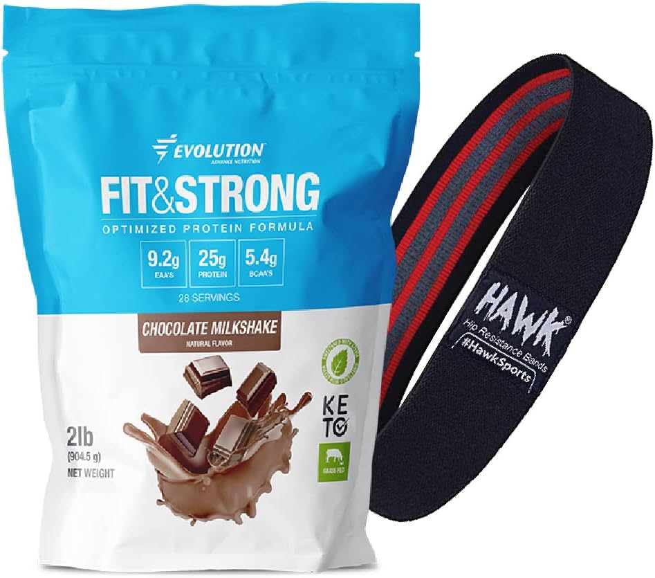 Evolution Advance Nutrition Grass Fed 100% Whey Protein, 2 Pounds + Resistance Band – Pure Protein Powder with BCAA, Quick Absorbing and Fast Digesting for Optimal Muscle Recovery (Chocolate)