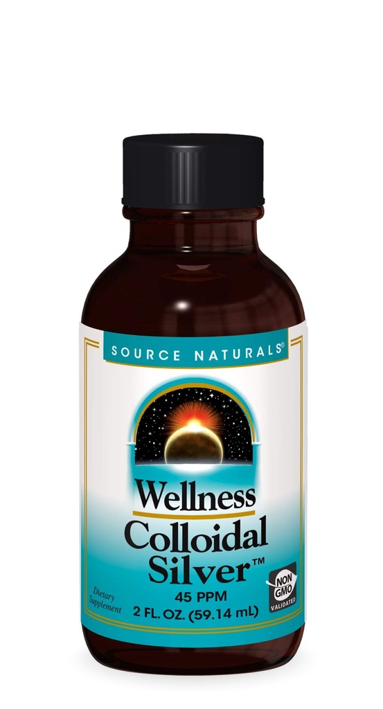 Source Naturals Wellness Colloïdal Argent 45 ppm, soutient le bien-être physique* - 2 oz fluide