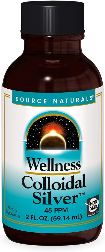 Source Naturals Wellness Colloïdal Argent 45 ppm, soutient le bien-être physique* - 2 oz fluide