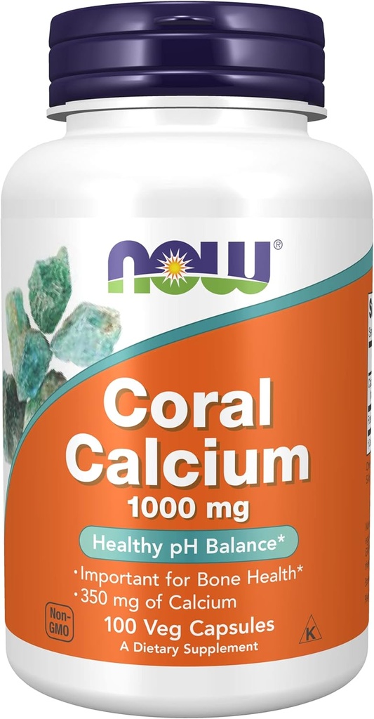 MAINTENANT Calcium corallien 1000mg, 100 capsules (paquet de 2)