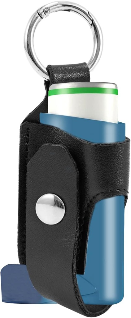 Porte-inhalateur d'asthme Porte-inhalateur en cuir PU, étui d'inhalateur d'asthme portable léger pour adultes et enfants (inhalateur non inclus)