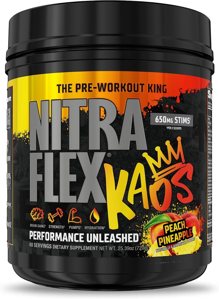 GAT SPORT Nitraflex KAOS poudre de pré-travail (ananas de pêche)