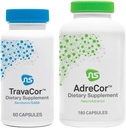 NeuroScience Mood + Adrenal Support Set - AdreCor + TravaCor (2 Products, 180 Capsules, 60 Capsules)