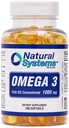 Omega 3 1000mg Huile de poisson 100 softgels concentrés par les systèmes naturels - Suppléments Omega 3 - Capsules pour le régime quotidien - EPA - DHA - Parfait pour le soutien du cœur, des yeux, du cerveau et des articulations*