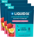Liquid I.V.® Hydration Multiplier - Strawberry Lemonade | Electrolyte Powder Drink Mix | 3 Pack (48 Servings)