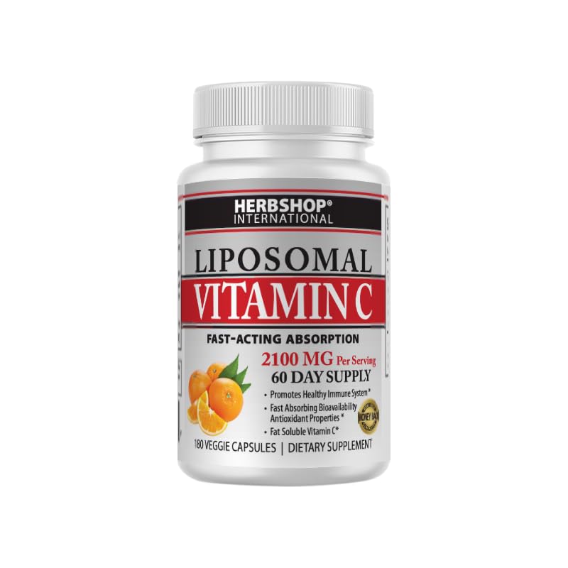 Doctor's Blend Herbshop International Capsules de vitamine C liposomique, 2100mg, haute absorption, graisse soluble, lécithine de tournesol, 180 Capsules, 60 jours d'approvisionnement, supplément Wellness Premium