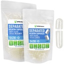 XPRS Nutra Gélatine Taille 0 Capsules séparées - 500 Compter Capsules vides claires Séparées dans des sacs - Taille 0 pilules de gélatine - Effacer les capsules de gel vides pour le remplissage supplémentaire de bricolage