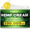 Healpark Natural Hemp Cream - 8.5 fl oz -with Arnica,MSM, Turmeric, Menthol