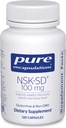 Encapsulations pures NSK-SD - 100 mg Nattokinase - pour la circulation sanguine normale - soutient l'activité fibrinolytique* - sans gluten et sans OGM - 120 capsules