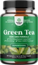 Capsules d'extrait de thé vert - Supplément de caféine verte de 500mg Pure Leaf - EGCG, Extrait de caféine et Supplément de polyphénols pour le métabolisme sain Soutien pour les femmes et les hommes - Détox naturel - 60 Compte