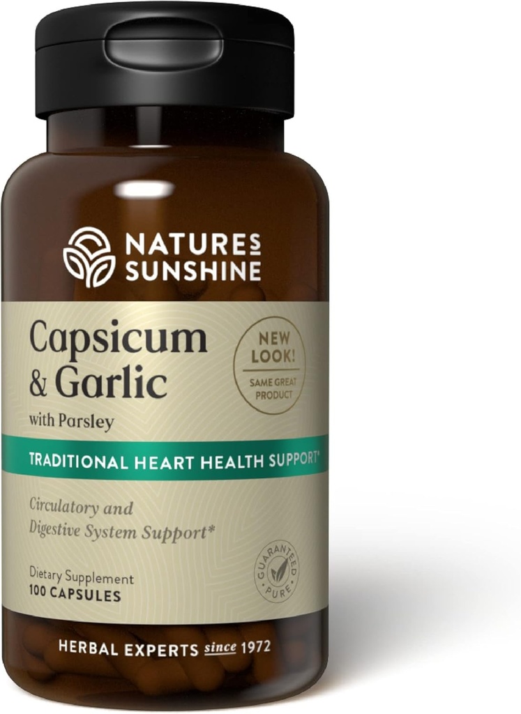 Nature's Sunshine Capsicum & Garlic w/Parsley, 100 Capsules