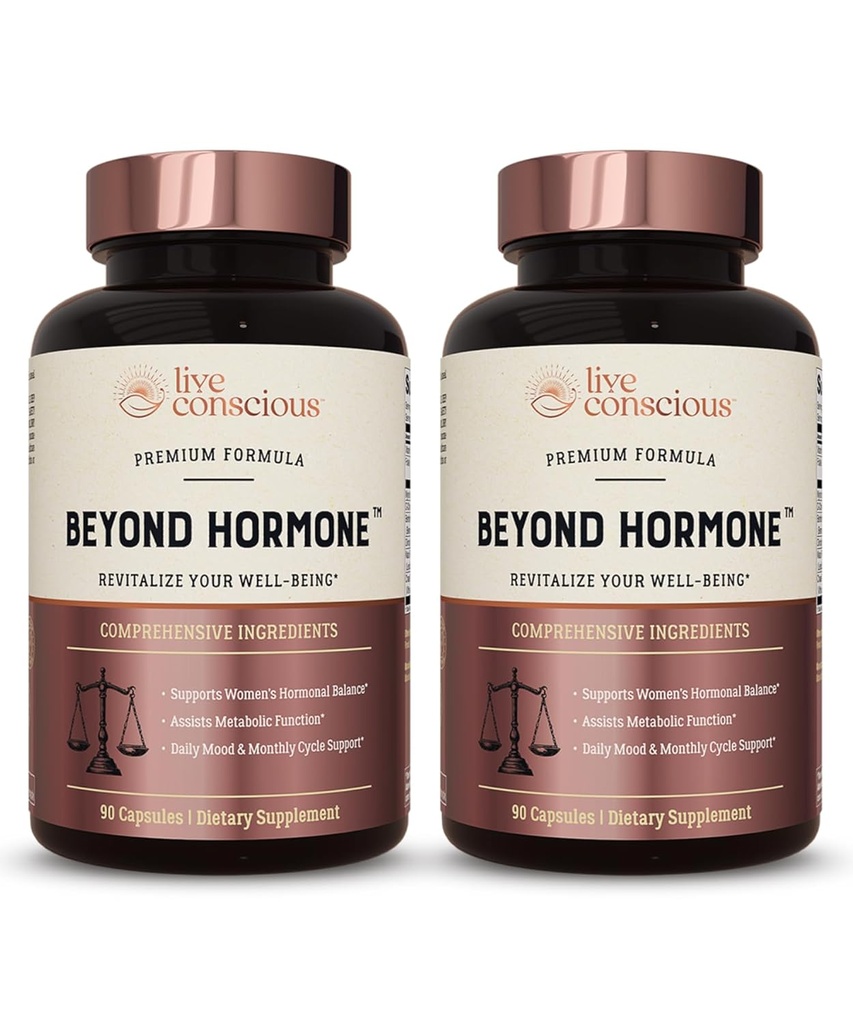 Vivre conscient au-delà de l'hormone Ménopause quotidienne et supplément PMS - Soutien au métabolisme et équilibre astrogénique sain pour les femmes - Berberine, DIM, Chaste Tree Berry, Maca Root, Myo & D-Chiro-Inositol - 90 Ct.