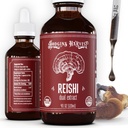 Hodgins Harvest Organic Reishi Mushroom Fruiting Body Extract Tecture - Supplément Extra Concentré Dual Extract - Soutiens Heart Health & Wellness - USDA Mushrooms Organic - 4 oz