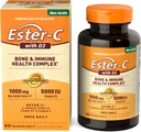 American Health EsterC with D3 Bone Immune Complex Vegetarian Tablets 24Hour Immune Support 1000 mg EsterC 5000 IU Vitamin D3 NonAcidic Vitamin C Servings, 60 Count