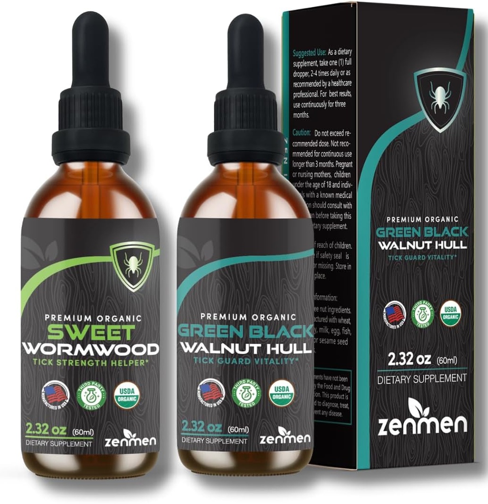 Zenmen Green Black Walnut Wormwood Complex - Black Walnut Wormwood Tincture Extrait liquide - Protégez votre santé naturellement