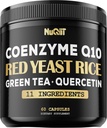 Riz de levure rouge 13500mg Thé vert 4500mg Quercetin 4500mg Supplément et plus - Soutien santé cardiaque, système immunitaire et équilibre du corps - 60 capsules