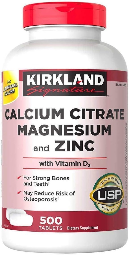 Citrate de calcium signature Kirkland 500mg (500 comprimés)