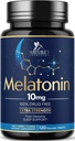 Melatonine 10 mg Dissolve rapide, Suppléments Melatonine pour le sommeil reposé, Supplément de soutien de sommeil naturel pour les adultes, Comprimés aromatisés à la fraise, sans sucre, 120 comprimés, 120 jours d'approvisionnement