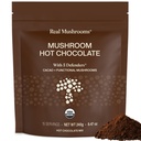 Véritables champignons Mélange de chocolat chaud biologique avec Reishi, Turquie Tail, Chaga, Shiitake, Maitake – Cacao Poudre de champignons organiques– 5 Defenders Champignon Cacao Poudre, Vegan, Sans gluten, 15 portions