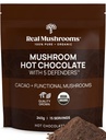 Véritables champignons Mélange de chocolat chaud biologique avec Reishi, Turquie Tail, Chaga, Shiitake, Maitake – Cacao Poudre de champignons organiques– 5 Defenders Champignon Cacao Poudre, Vegan, Sans gluten, 15 portions