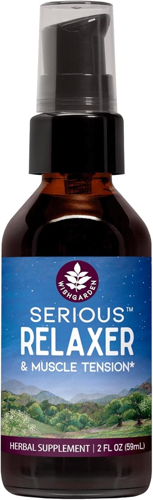 WishGarden Herbs - Relaxeur grave, supplément de relaxant musculaire biologique à base de plantes, soutient le soulagement de la tension musculaire et des muscles douloureux (2 pompe à once)