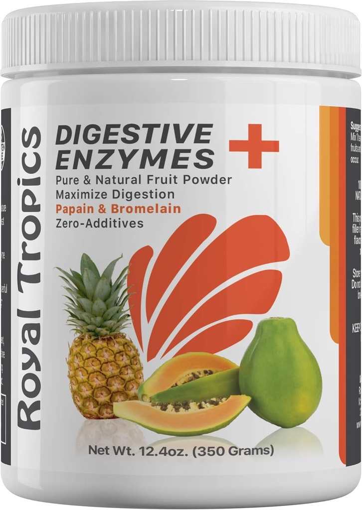 Un mélange de poudre de papaye verte et de bromelaine 350 grammes est ajouté à l'enzyme digestive de l'ananas.