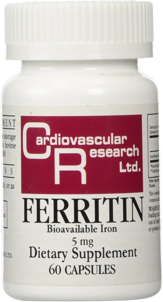 Recherche cardiovasculaire Ferritine Absorption maximale Supplément fer 1-Pack, 01-Cream,60 Capsules