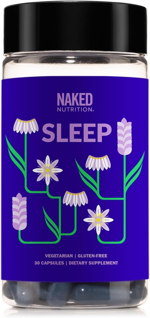 Sommeil nu - Aide naturelle au sommeil GABA L Theanine - Baume citronné, Lavande et Melatonine pour une meilleure relaxation et qualité du sommeil - Sans gluten et végétarien - 30 capsules