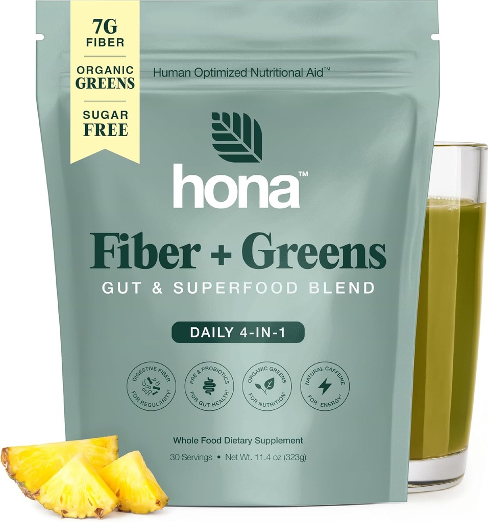 Mélange Gut & Superfood, Poudre de Verts avec Prébiotiques, Probiotiques, Fibre & Caféine Naturelle, Sans gluten, Sans sucre, Sans Lait, Vegan Non GMO Greens Superfood Poudre, 30 Srvgs