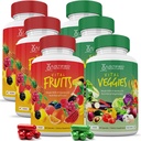 Laboratoires justifiés (6 Pack Vital Fruits and Veggies Supplement Whole Food Red & Green Superfoods Non OGM Vegan Friendly 540 Capsules de légumes 6 bouteilles