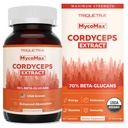 Extrait de champignons de Cordyceps bio - 70% Beta Glucans - Les niveaux les plus élevés d'éléments nutritifs actifs, Capsules de Cordyceps de puissance maximale, É.-U.