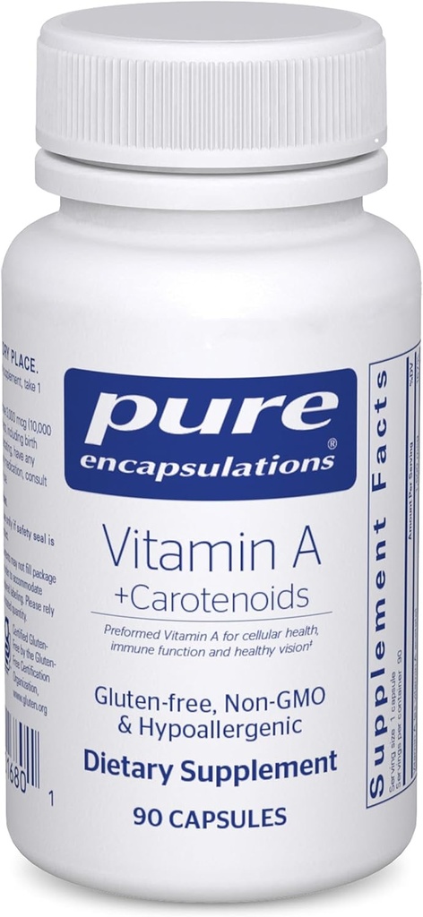 Encapsulations pures Vitamine A + Caroténoïdes (Lutéine, Zeaxanthine et Astaxanthine)