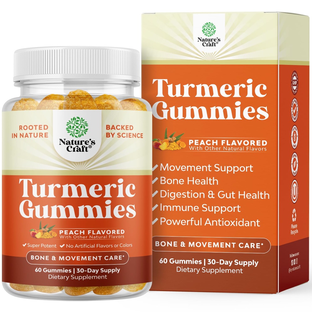 Gummies de soutien curcumin immune curcumin - Immune Booster Gummies curcuma pour le soutien des articulations et le soin avancé de la peau - avec supplément d'articulation de poivre noir Vitamines gommy avec poudre curcumine