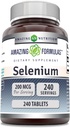 Formules étonnantes Sélénium 200 Mcg.com Comprimés Supplément.com Non-OGM.com Sans gluten.com Fabriqué aux États-Unis (1 Pack.com 240 Count)