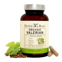Racines à base de plantes Gélules de racines valérianes biologiques pures - 900 mg - Non-Habit Formant avec pas de mélatonine, Non-OGM - 60 Capsules Vegan Count, Supplément à base de plantes